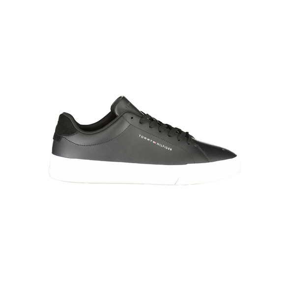 Tommy Hilfiger Black Leather Men Sneaker TO-36764 Tommy Hilfiger Black Leather Men Sneaker TO-36764