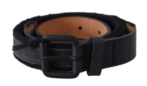 Ermanno Scervino Black Leather Logo Buckle Waist Ermanno Scervino Black Leather Logo Buckle Waist