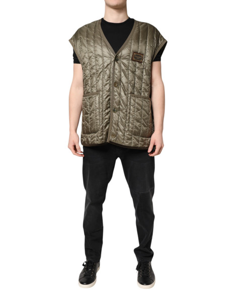 Brown Logo Plaque Quilted Vest Jacket Brown Logo Plaque Quilted Vest Jacket