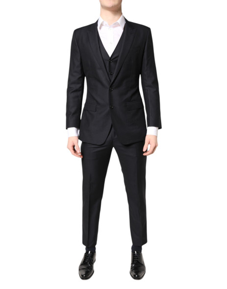 Dolce & Gabbana Blue MARTINI Wool Formal 3 Piece Suit Dolce & Gabbana Blue MARTINI Wool Formal 3 Piece Suit