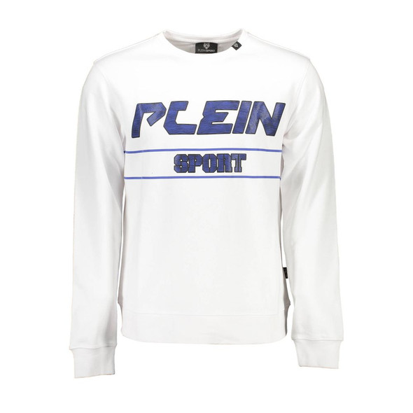 Plein Sport White Cotton Men Sweater PL-36820 Plein Sport White Cotton Men Sweater PL-36820