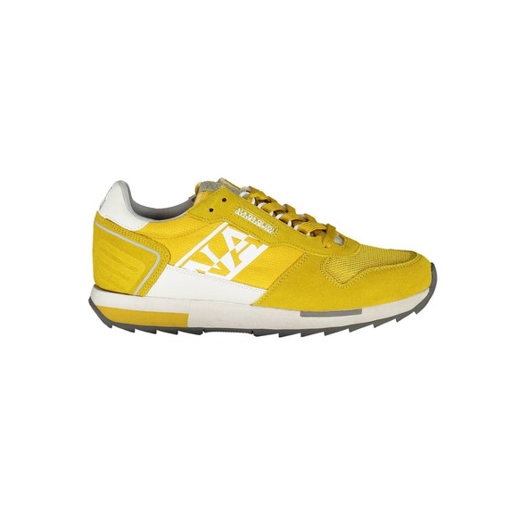 Napapijri Yellow Leather Men Sneaker Napapijri Yellow Leather Men Sneaker