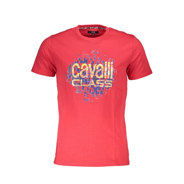 Cavalli Class Red Cotton Men T-Shirt CA-36868 Cavalli Class Red Cotton Men T-Shirt CA-36868