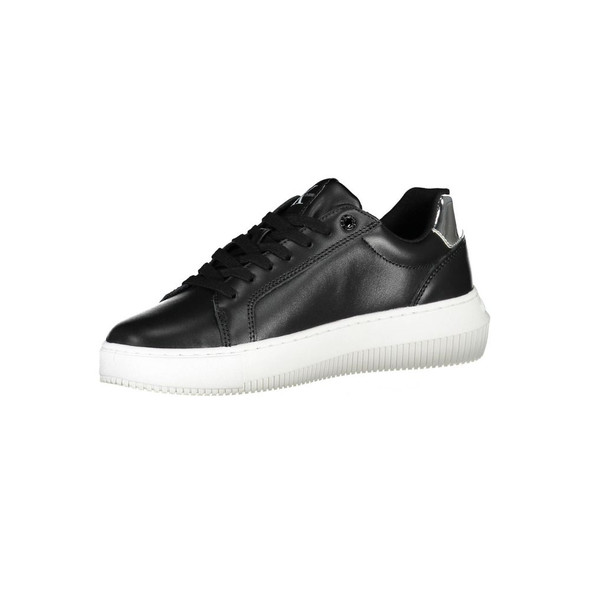 Black Polyester Women Sneaker CA-36873 Black Polyester Women Sneaker CA-36873