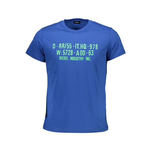 Diesel Blue Cotton Men T-Shirt DI-36881 Diesel Blue Cotton Men T-Shirt DI-36881