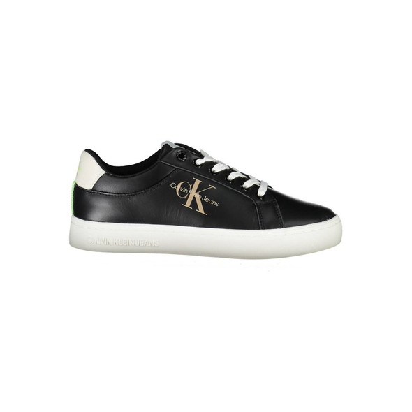 Black Polyester Women Sneaker CA-36884 Black Polyester Women Sneaker CA-36884