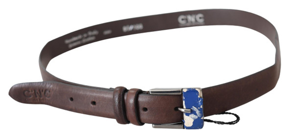 Costume National Brown Genuine Leather Silver Buckle Belt Costume National Brown Genuine Leather Silver Buckle Belt