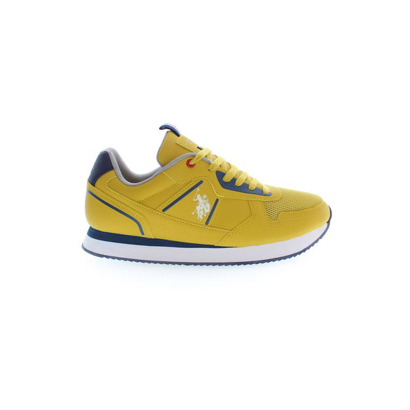 Yellow Polyester Men Sneaker US-36936 Yellow Polyester Men Sneaker US-36936