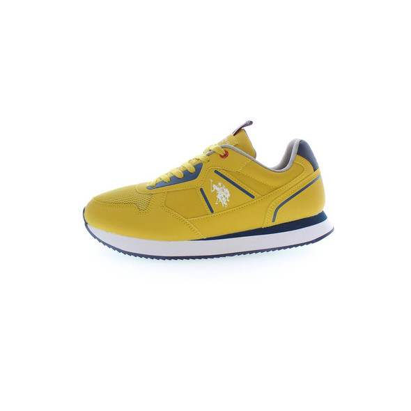 Yellow Polyester Men Sneaker US-36936 Yellow Polyester Men Sneaker US-36936
