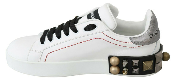 Dolce & Gabbana White Leather Crystal Roses Floral Sneakers Shoes Dolce & Gabbana White Leather Crystal Roses Floral Sneakers Shoes