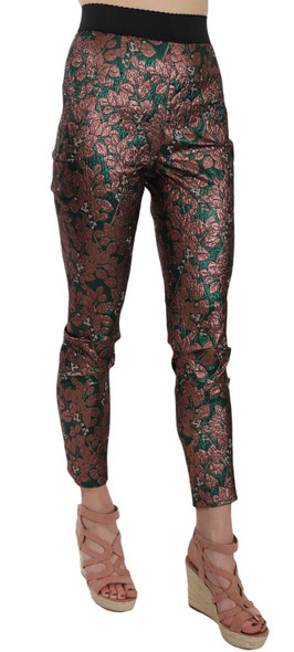 Dolce & Gabbana Multicolor Iridescent Brocade Jacquard Trousers Crop Pants Dolce & Gabbana Multicolor Iridescent Brocade Jacquard Trousers Crop Pants