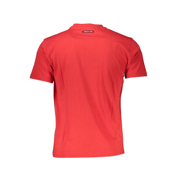 Cavalli Class Red Cotton Men T-Shirt CA-37122 Cavalli Class Red Cotton Men T-Shirt CA-37122