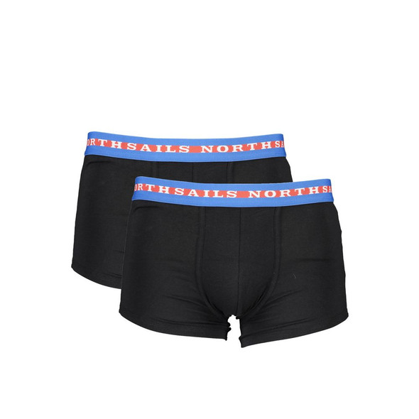 North Sails Black Cotton Men Boxer Pair North Sails Black Cotton Men Boxer Pair