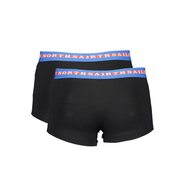 North Sails Black Cotton Men Boxer Pair North Sails Black Cotton Men Boxer Pair