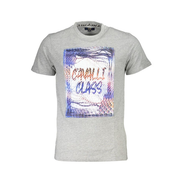 Cavalli Class Brown Cotton Men T-Shirt CA-37160 Cavalli Class Brown Cotton Men T-Shirt CA-37160