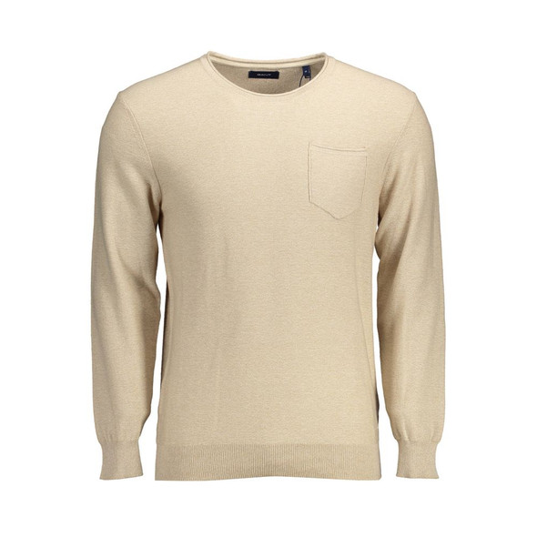 Gant Beige Cotton Men Sweater GA-37165 Gant Beige Cotton Men Sweater GA-37165