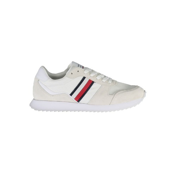 Tommy Hilfiger White Polyester Men Sneaker TO-37169 Tommy Hilfiger White Polyester Men Sneaker TO-37169