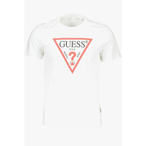Guess Jeans White Cotton Men T-Shirt GU-37090 Guess Jeans White Cotton Men T-Shirt GU-37090
