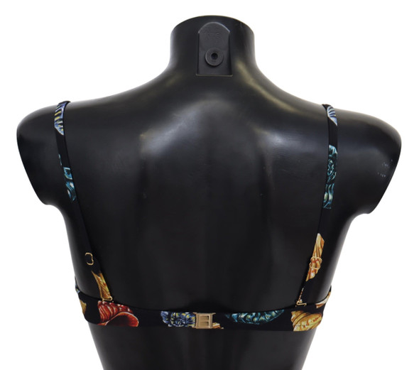 Dolce & Gabbana Black Seashells Print Women Swimwear Bikini Tops Dolce & Gabbana Black Seashells Print Women Swimwear Bikini Tops