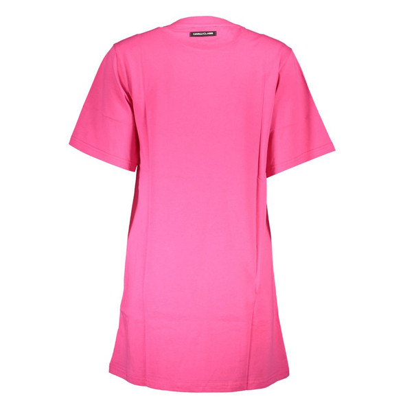 Cavalli Class Pink Cotton Women Dress Cavalli Class Pink Cotton Women Dress