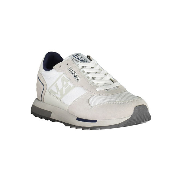 Napapijri White Leather Men Sneaker Napapijri White Leather Men Sneaker