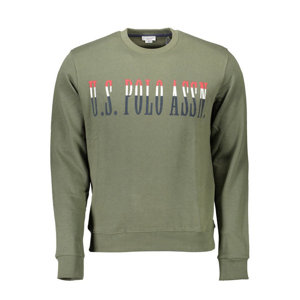 U.S. POLO ASSN. Green Cotton Men Sweater US-37238 U.S. POLO ASSN. Green Cotton Men Sweater US-37238