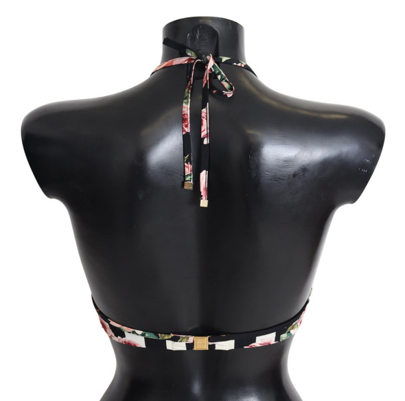 Dolce & Gabbana Multicolor Striped Rose Print Swimwear Bikini Tops BIK1450 Dolce & Gabbana Multicolor Striped Rose Print Swimwear Bikini Tops BIK1450
