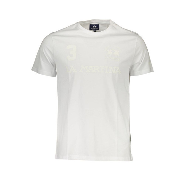 La Martina White Cotton Men T-Shirt LA-37562 La Martina White Cotton Men T-Shirt LA-37562