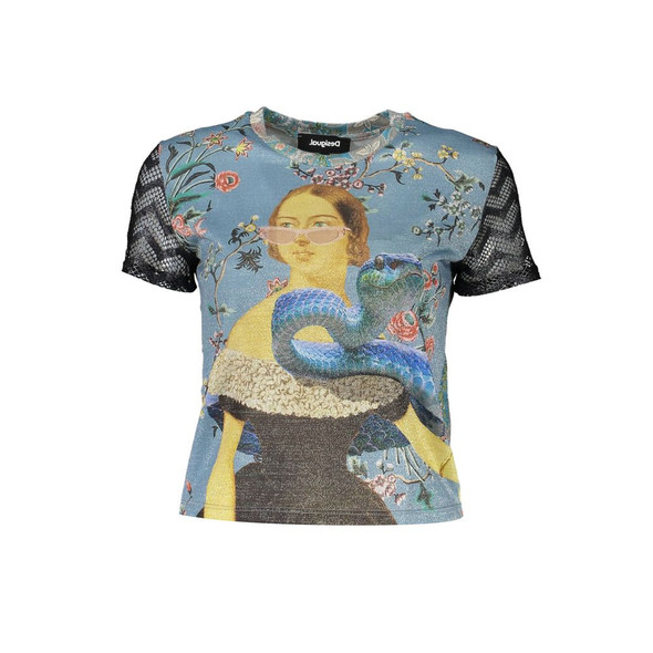 Blue Polyester Women T-Shirt Blue Polyester Women T-Shirt