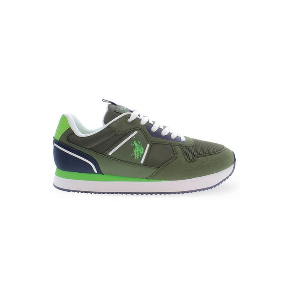 Green Polyester Men Sneaker US-37748 Green Polyester Men Sneaker US-37748