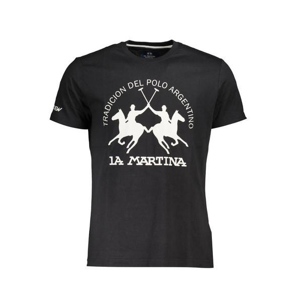La Martina Black Cotton Men T-Shirt La Martina Black Cotton Men T-Shirt