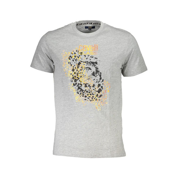 Cavalli Class Brown Cotton Men T-Shirt CA-37934 Cavalli Class Brown Cotton Men T-Shirt CA-37934