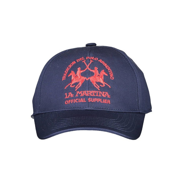 La Martina Blue Cotton Men Cap La Martina Blue Cotton Men Cap