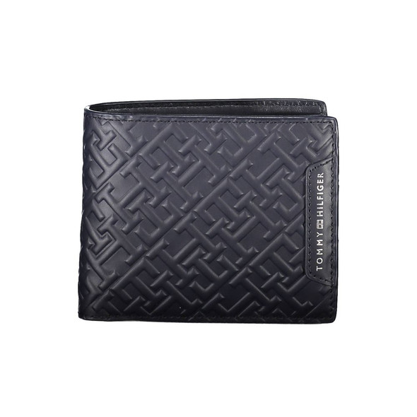 Tommy Hilfiger Blue Leather Men Wallet TO-38150 Tommy Hilfiger Blue Leather Men Wallet TO-38150
