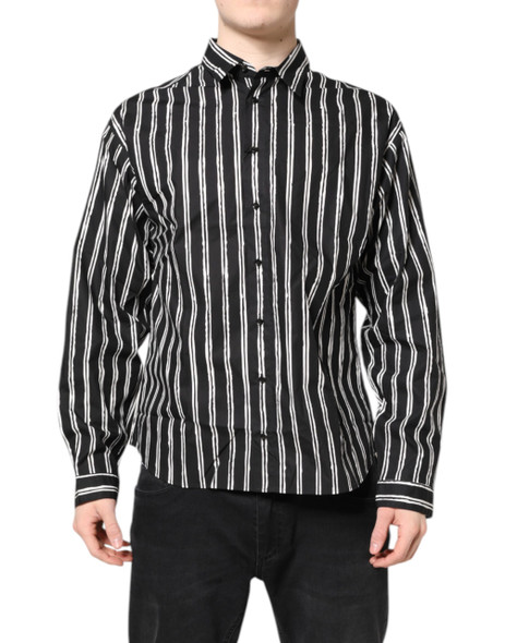 Black White Striped Cotton Dress Shirt Black White Striped Cotton Dress Shirt