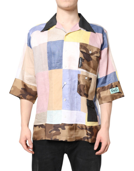 Dolce & Gabbana Multicolor Patchwork Short Sleeve Shirt Dolce & Gabbana Multicolor Patchwork Short Sleeve Shirt
