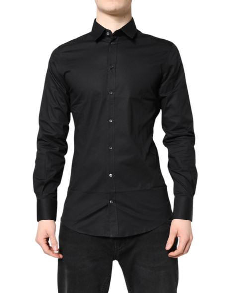 Dolce & Gabbana Black GOLD Cotton Long Sleeves Dress Shirt Dolce & Gabbana Black GOLD Cotton Long Sleeves Dress Shirt