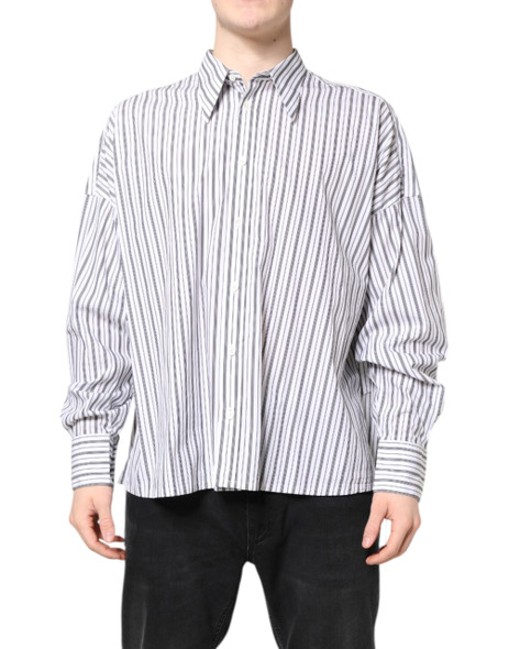 Dolce & Gabbana White Black Stripe Button Down Casual Shirt Dolce & Gabbana White Black Stripe Button Down Casual Shirt