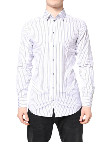 White Stripes GOLD Cotton Formal Shirt White Stripes GOLD Cotton Formal Shirt