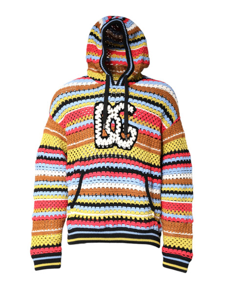 Dolce & Gabbana Multicolor Cotton Hooded Pullover Sweater Dolce & Gabbana Multicolor Cotton Hooded Pullover Sweater
