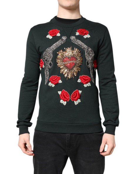 Dolce & Gabbana Black Sequined Embellished Pullover Sweater TSH90308 Dolce & Gabbana Black Sequined Embellished Pullover Sweater TSH90308