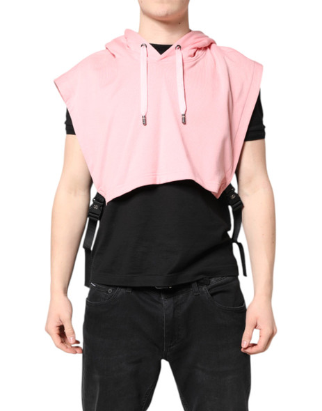 Pink Cotton Hooded Men Sportswear Vest Sweater Pink Cotton Hooded Men Sportswear Vest Sweater