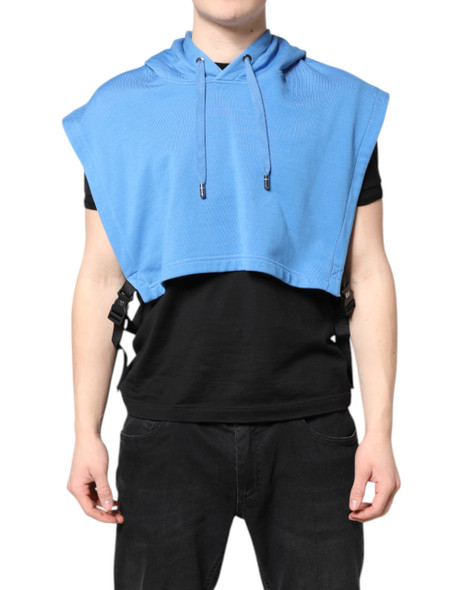 Blue Cotton Hooded Men Sportswear Vest Sweater Blue Cotton Hooded Men Sportswear Vest Sweater