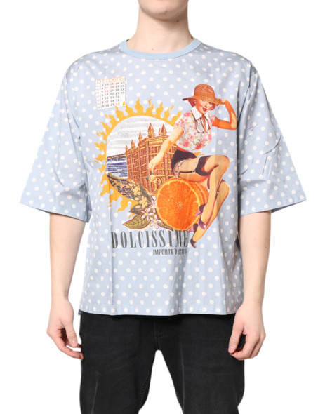 Dolce & Gabbana Light Blue Graphic Print Short Sleeve T-shirt Dolce & Gabbana Light Blue Graphic Print Short Sleeve T-shirt