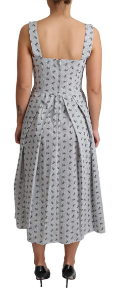 Blue White Floral Cotton A-Line Dress Blue White Floral Cotton A-Line Dress
