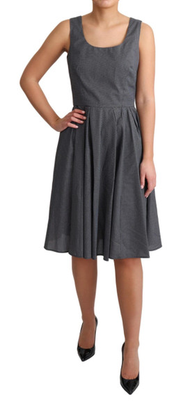 Dolce & Gabbana Black Polka Dotted Cotton A-Line Dress Dolce & Gabbana Black Polka Dotted Cotton A-Line Dress