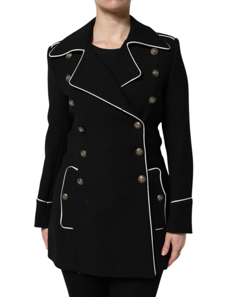 Black Wool Double Breasted Blazer Jacket Black Wool Double Breasted Blazer Jacket