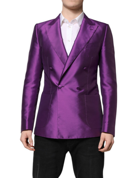 Dolce & Gabbana Purple Double Breasted Men Suit Coat Blazer KOS2314 Dolce & Gabbana Purple Double Breasted Men Suit Coat Blazer KOS2314