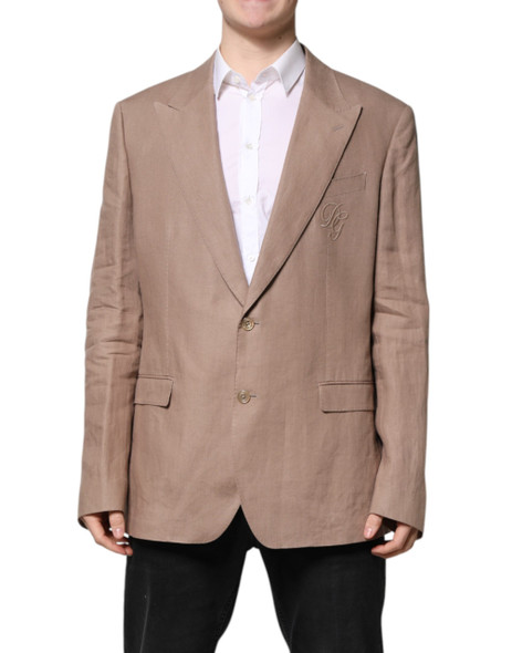 Dolce & Gabbana Beige TAORMINA Single Breasted Coat Blazer Dolce & Gabbana Beige TAORMINA Single Breasted Coat Blazer