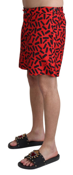 Red Patterned Beachwear Shorts Swimwear Red Patterned Beachwear Shorts Swimwear